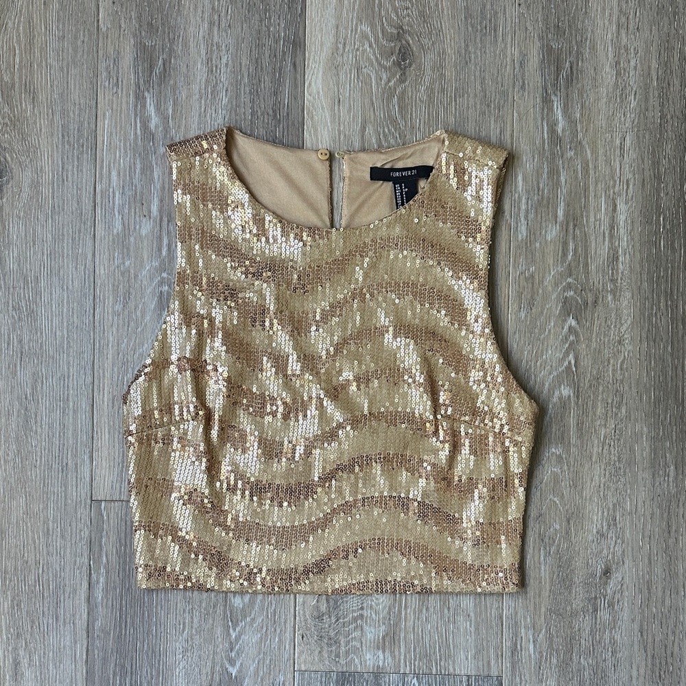Forever 21 Cropped Sequin Tank